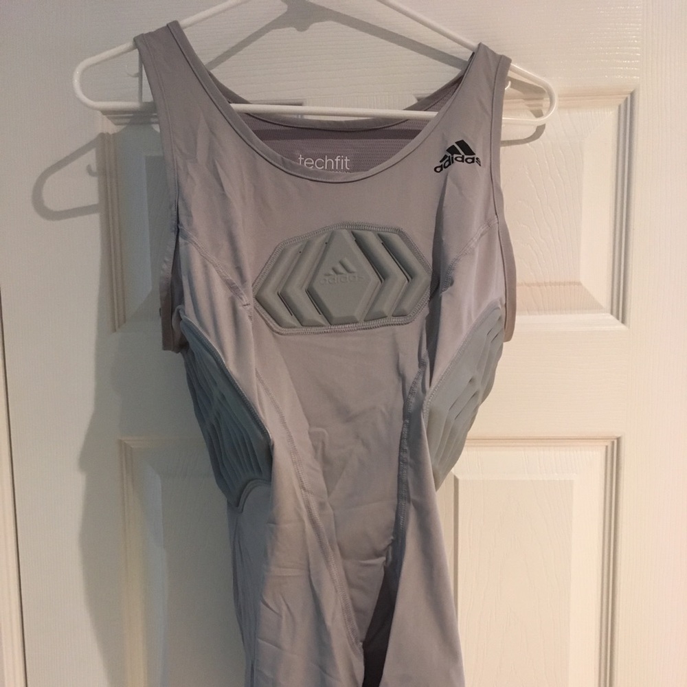 Adidas Padded Techfit Basketball Tank, Grey, XL
